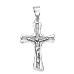 Krzyżyk srebrny z wizerunkiem Jezusa MO153