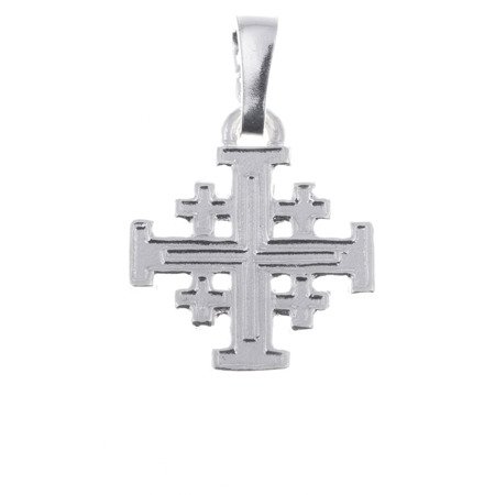 Krzyżyk srebrny Jerozolimski MO035