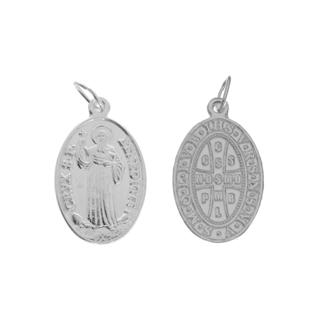 Medalik srebrny - Święty Benedykt ML009